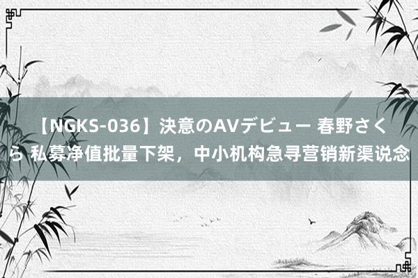 【NGKS-036】決意のAVデビュー 春野さくら 私募净值批量下架，中小机构急寻营销新渠说念