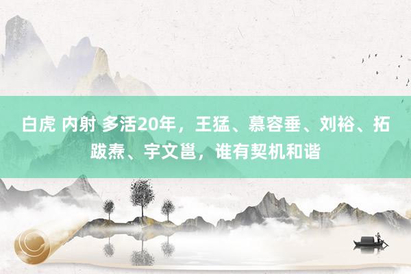 白虎 内射 多活20年，王猛、慕容垂、刘裕、拓跋焘、宇文邕，谁有契机和谐