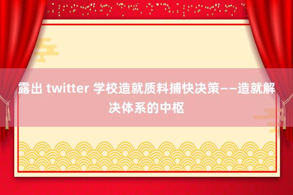 露出 twitter 学校造就质料捕快决策——造就解决体系的中枢