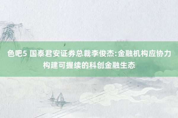 色吧5 国泰君安证券总裁李俊杰:金融机构应协力构建可握续的科创金融生态