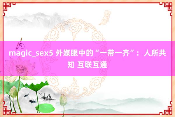 magic_sex5 外媒眼中的“一带一齐”：人所共知 互联互通